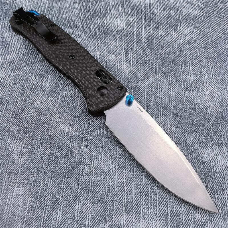 Benchmade 535-3 Bugout AXIS Folding Knife 3.07" S90V Satin Plain Blade, Carbon Fiber Handles