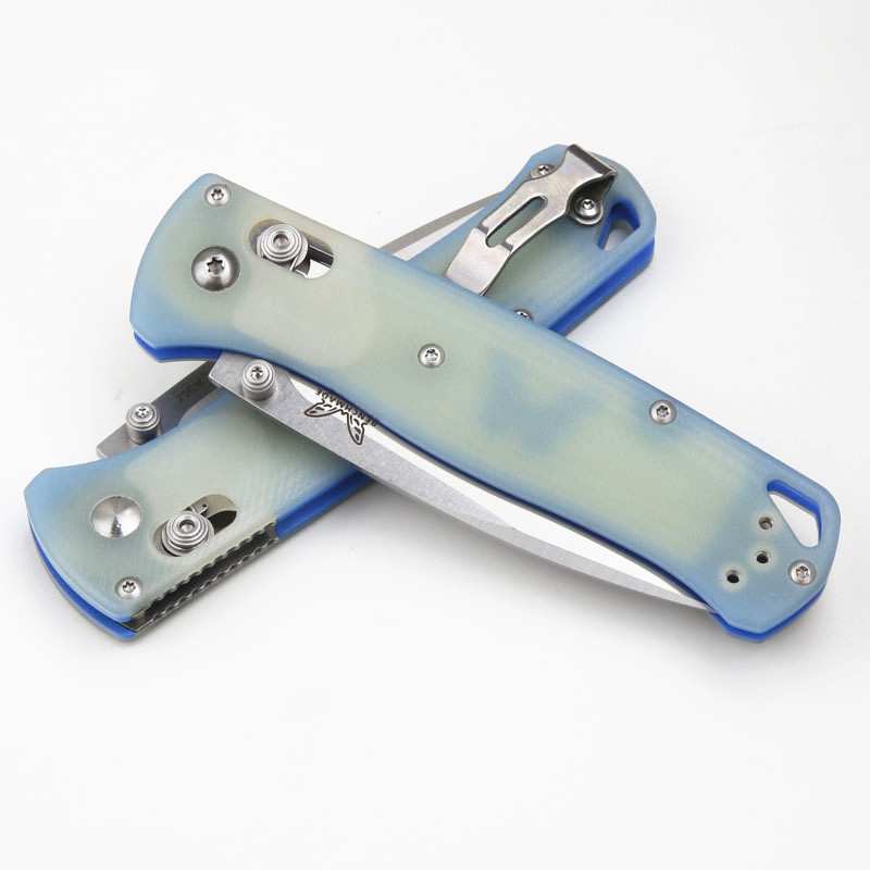 Benchmade 535-3 Bugout AXIS Folding Knife 3.14" S30V Satin Plain Blade, G10 Handles