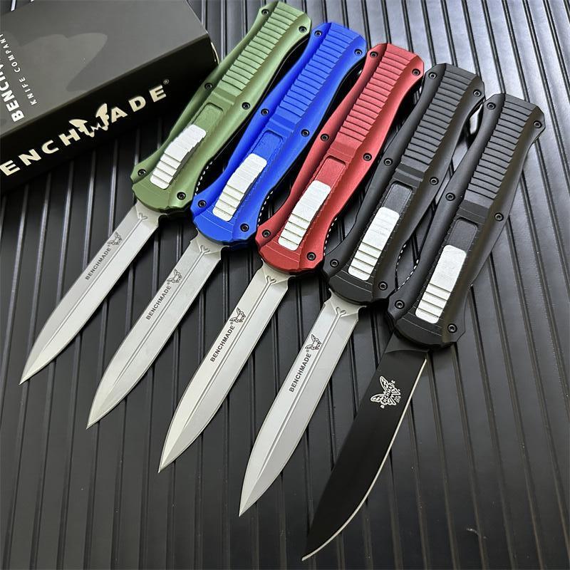 Benchmade 3300BK Infidel Dagger AUTO OTF Knife 3.85" D2 Black Double Edge Blade, Aviation Aluminum Handles