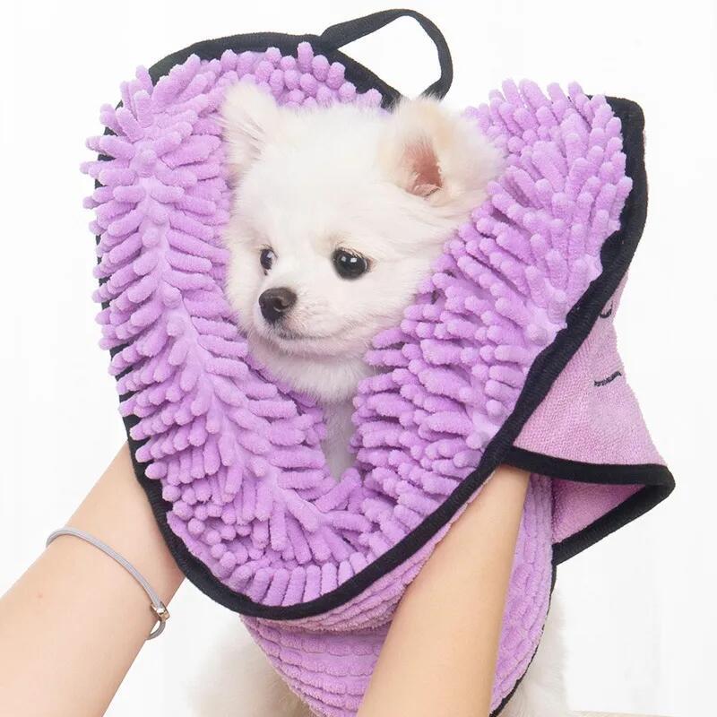 Pet Absorbent Towel Dog Bath Towel Quick-drying Absorb Water Glove Puppy Kitten Soft Towel Pet Cleaning Supplies