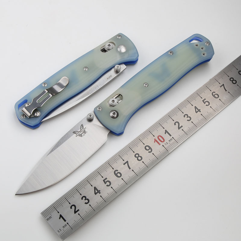 Benchmade 535-3 Bugout AXIS Folding Knife 3.14" S30V Satin Plain Blade, G10 Handles