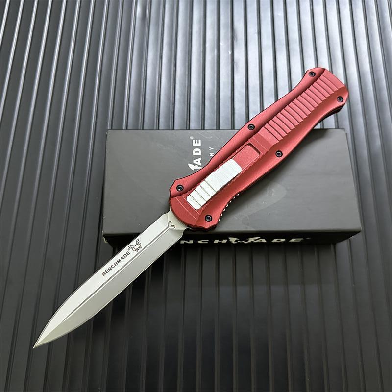 Benchmade 3300BK Infidel Dagger AUTO OTF Knife 3.85" D2 Black Double Edge Blade, Aviation Aluminum Handles