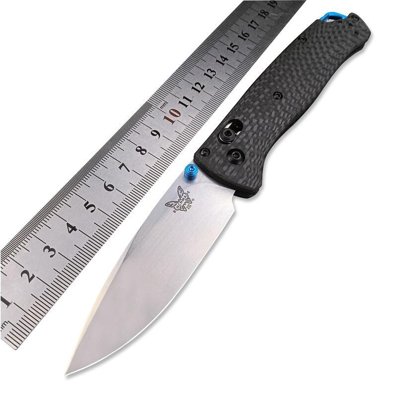Benchmade 535-3 Bugout AXIS Folding Knife 3.07" S90V Satin Plain Blade, Carbon Fiber Handles