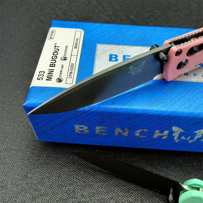 Benchmade Mini 533 Bugout AXIS Folding Knife 2.75" S30V Plain Blade, Grivory Handles - 533BK-2