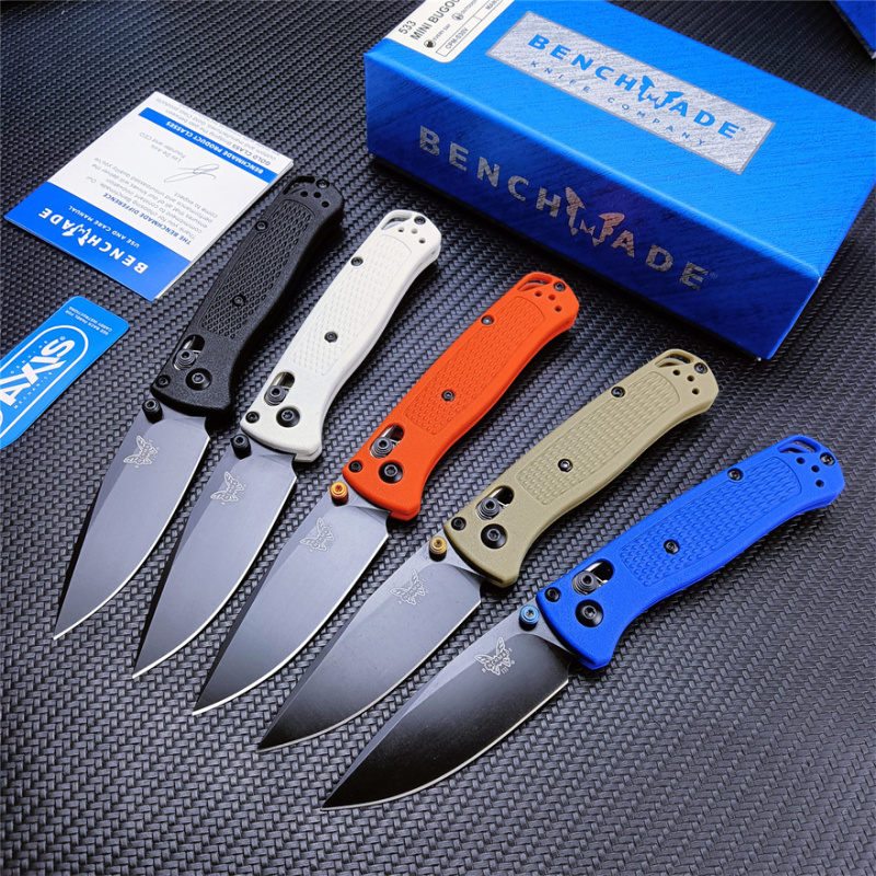 Benchmade Mini 533 Bugout AXIS Folding Knife 2.75" S30V Plain Blade, Grivory Handles - 533BK-2
