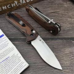 Benchmade 15031 Hunt North Fork AXIS Folding Knife 2.95" S30V Satin Plain Blade, Stabilized Wood Handles