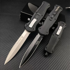Benchmade 3300BK Infidel Dagger AUTO OTF Knife 3.74" D2 Black Double Edge Blade, Zinc Alumnium Alloy Handles
