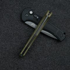 Benchmade 9070BK Claymore AUTO Folding Knife 3.81" CPM-D2 Drop Point Plain Blade, Grivory Handles 9070BK-1