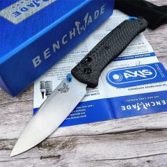 Benchmade 535-3 Bugout AXIS Folding Knife 3.07" S90V Satin Plain Blade, Carbon Fiber Handles