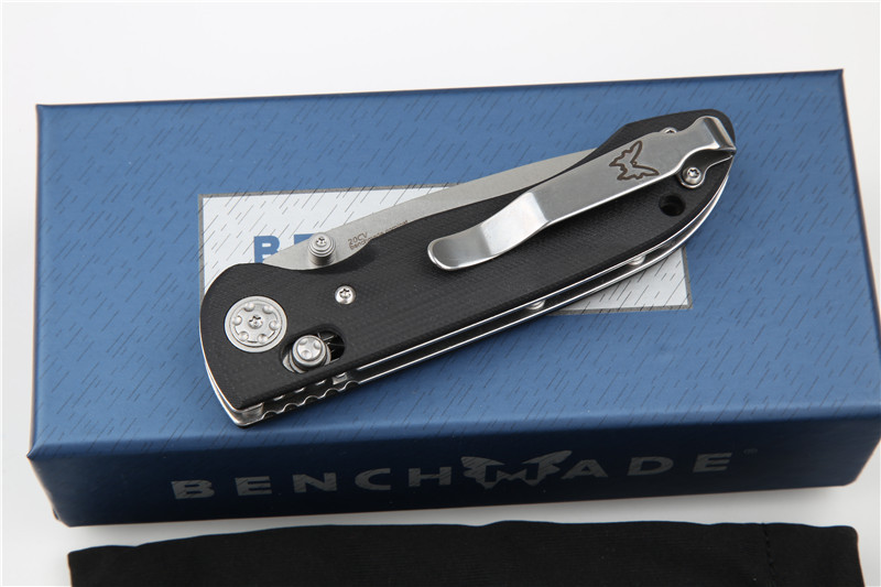 Benchmade Mini Freek 968 Axis Folding Knife 3.14" 20CV Satin Plain Blade, G10 Handles