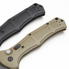 Benchmade 9071BK Claymore AUTO Folding Knife 3.81" CPM-D2 Drop Point Plain Blade, Grivory Handles 9071BK-1
