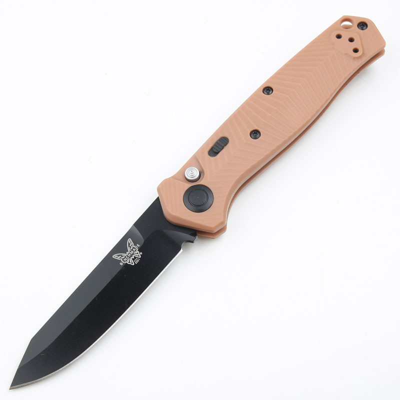 Benchmade 8551 Mediator AUTO Folding Knife 3.26" S30V Black Plain Blade, Grivory Handles - 8551BK