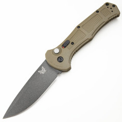 Benchmade 9071BK Claymore AUTO Folding Knife 3.81" CPM-D2 Drop Point Plain Blade, Grivory Handles 9071BK-1