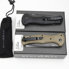 Benchmade 9071BK Claymore AUTO Folding Knife 3.81" CPM-D2 Drop Point Plain Blade, Grivory Handles 9071BK-1