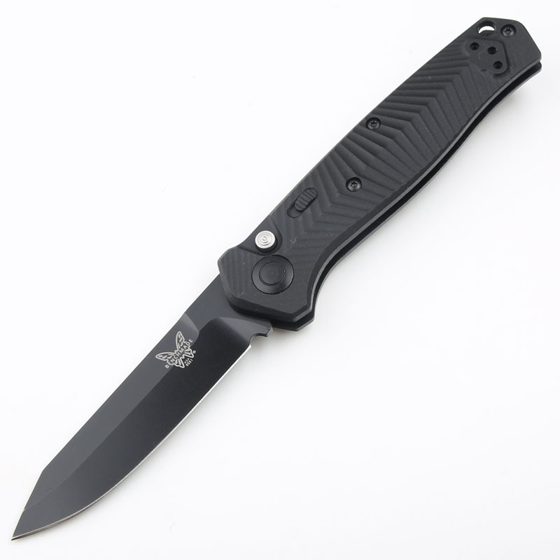 Benchmade 8551 Mediator AUTO Folding Knife 3.26" S30V Black Plain Blade, Grivory Handles - 8551BK