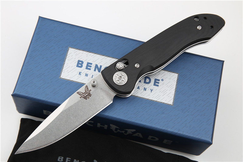 Benchmade Mini Freek 968 Axis Folding Knife 3.14" 20CV Satin Plain Blade, G10 Handles