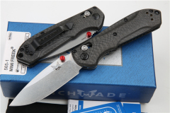 Benchmade Mini Freek Folding Knife 2.95" S90V Satin Plain Blade, Carbon Fiber Handles - 565-1