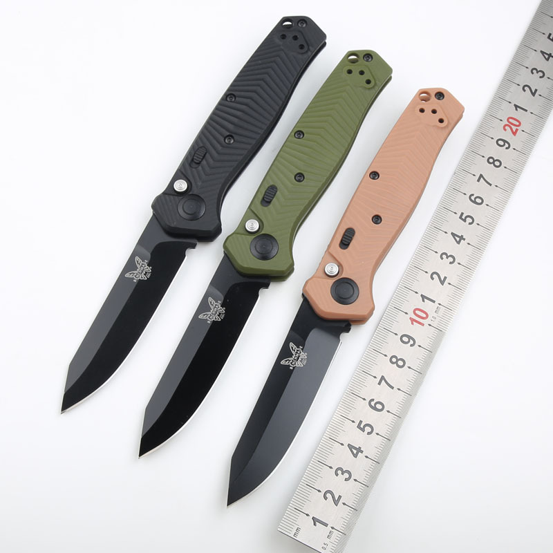 Benchmade 8551 Mediator AUTO Folding Knife 3.26" S30V Black Plain Blade, Grivory Handles - 8551BK