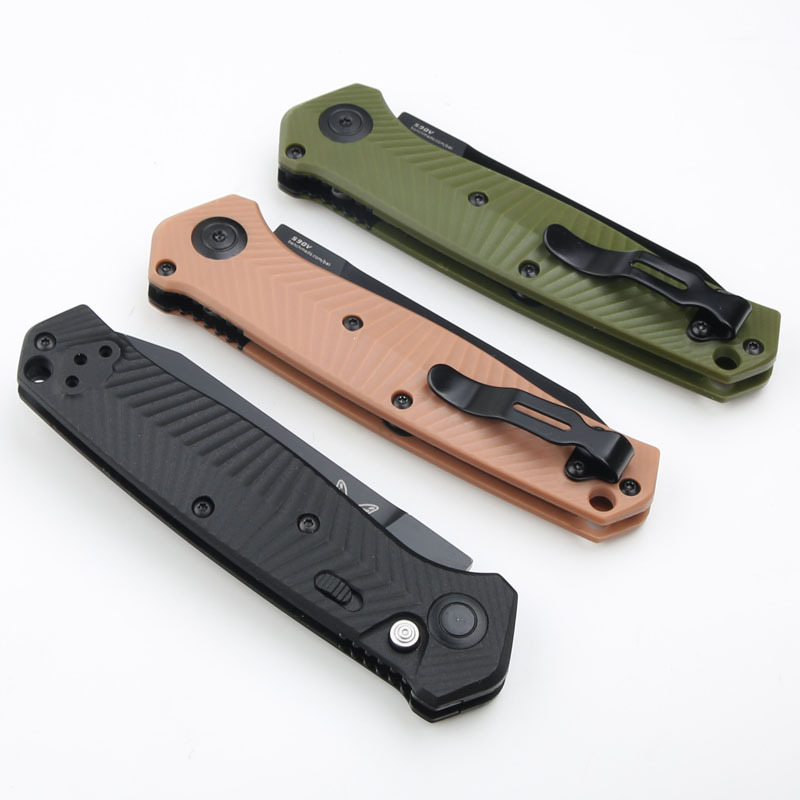 Benchmade 8551 Mediator AUTO Folding Knife 3.26" S30V Black Plain Blade, Grivory Handles - 8551BK