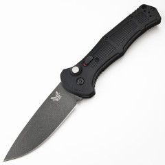 Benchmade 9071BK Claymore AUTO Folding Knife 3.81" CPM-D2 Drop Point Plain Blade, Grivory Handles 9071BK-1