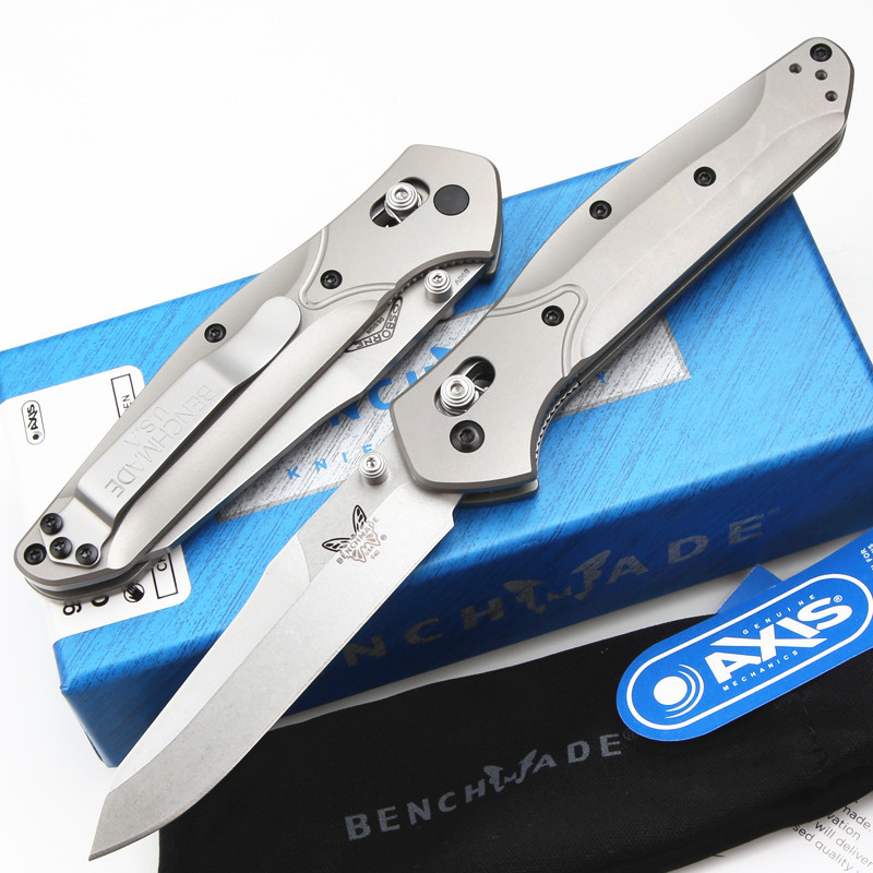 Benchmade 940-1 Osborne Folding Knife 3.42" S90V Satin Plain Blade, TC4 Handles