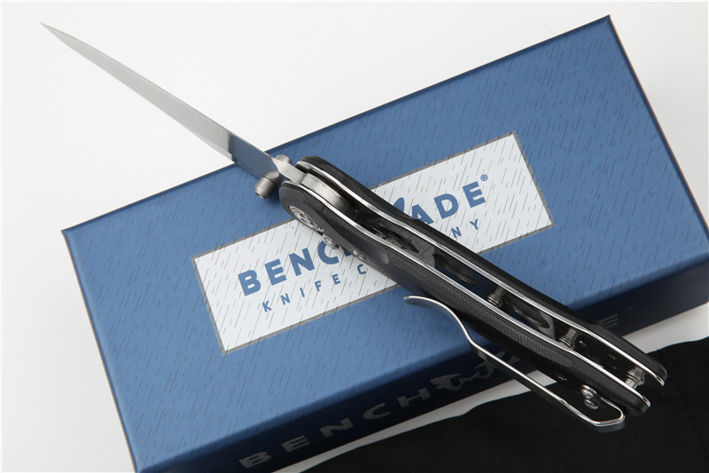 Benchmade Mini Freek 968 Axis Folding Knife 3.14" 20CV Satin Plain Blade, G10 Handles