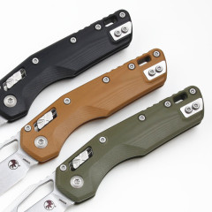 Microtech MSI RAM-LOK Manual Folding Knife 3.54" M390MK Plain Blade, G10 Handles - 210-10APFL