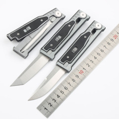 Reate Assisted Open Folding Knife 3.14" D2 Satin Plain Blade, Aluminum Alloy +G10 Handles