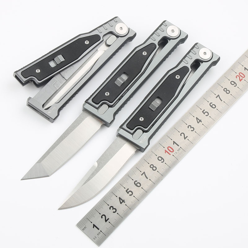 Reate Assisted Open Folding Knife 3.14" D2 Satin Plain Blade, Aluminum Alloy +G10 Handles