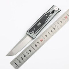 Reate Assisted Open Folding Knife 3.14" D2 Satin Plain Blade, Aluminum Alloy +G10 Handles