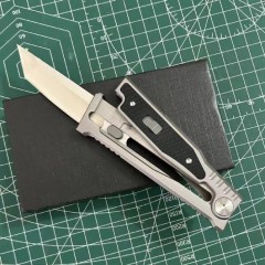 Reate Assisted Open Folding Knife 3.14" D2 Satin Plain Blade, Aluminum Alloy +G10 Handles