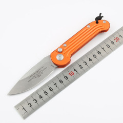 Microtech LUDT AUTO Folding Knife 3.14" Elmax Stonewashed Plain Blade, Aviation Aluminum Handles