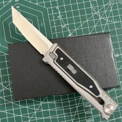 Reate Assisted Open Folding Knife 3.14" D2 Satin Plain Blade, Aluminum Alloy +G10 Handles