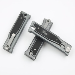 Reate Assisted Open Folding Knife 3.14" D2 Satin Plain Blade, Aluminum Alloy +G10 Handles