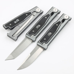 Reate Assisted Open Folding Knife 3.14" D2 Satin Plain Blade, Aluminum Alloy +G10 Handles