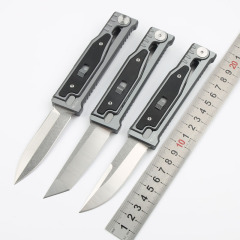 Reate Assisted Open Folding Knife 3.14" D2 Satin Plain Blade, Aluminum Alloy +G10 Handles