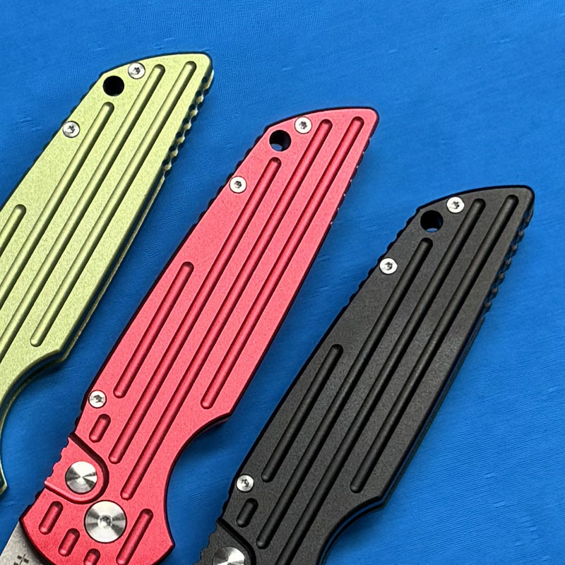 Pro-Tech TR-3 Operator AUTO Folding Knife 3.14" 154CM Sterile DLC Plain Blade, Milled Aluminum Handles