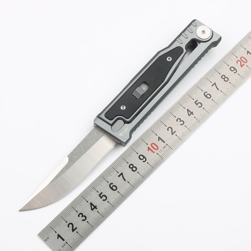 Reate Assisted Open Folding Knife 3.14" D2 Satin Plain Blade, Aluminum Alloy +G10 Handles