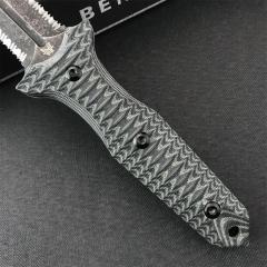 Benchmade Bushcrafter Fixed Blade Knife 6.10" CPM-D2 Satin Double Serred  Blade, Green G10 Handles