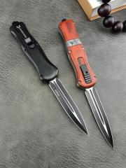 Benchmade Infidel Dagger AUTO OTF Knife 3.66" D2 Black Double Edge Blade, Wood Handles-A019