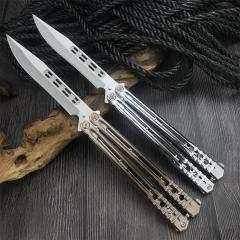 Benchmade Balisong Butterfly Knife 4.6" 440C Drop Point Blade, 420 Stainless Steel Handles, Latch Lock