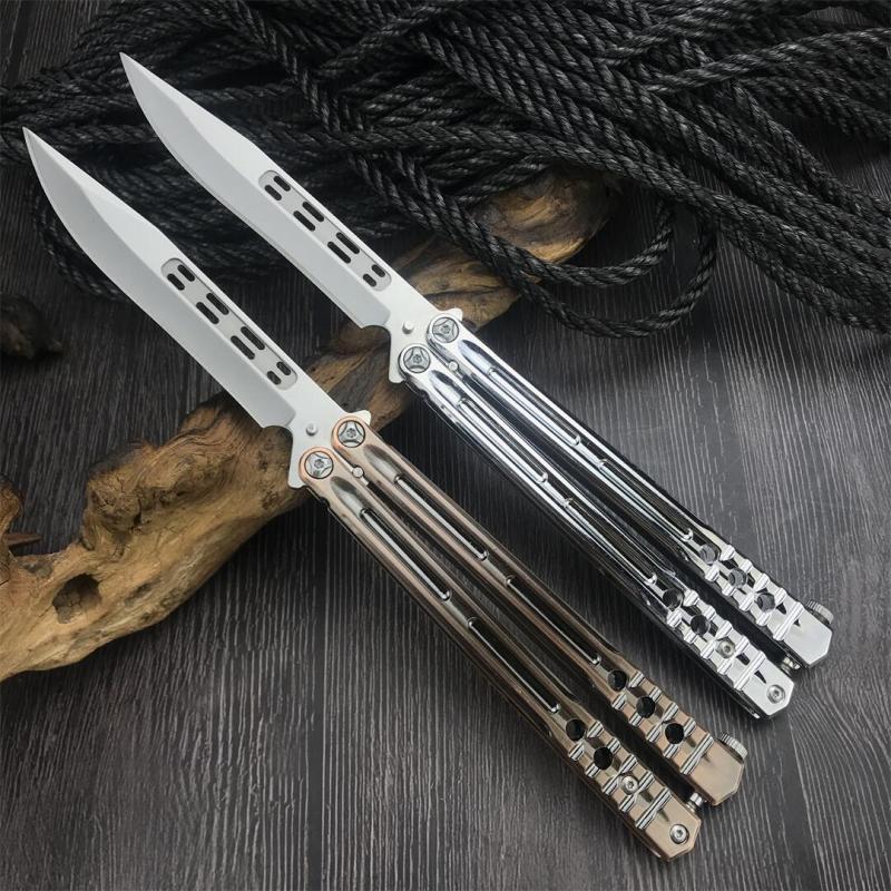 Benchmade Balisong Butterfly Knife 4.6" 440C Drop Point Blade, 420 Stainless Steel Handles, Latch Lock
