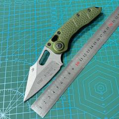 Microtech Stitch-I AUTO Folding Knife 3.03" M390 Stonewashed Blade, T6-6061 Handles