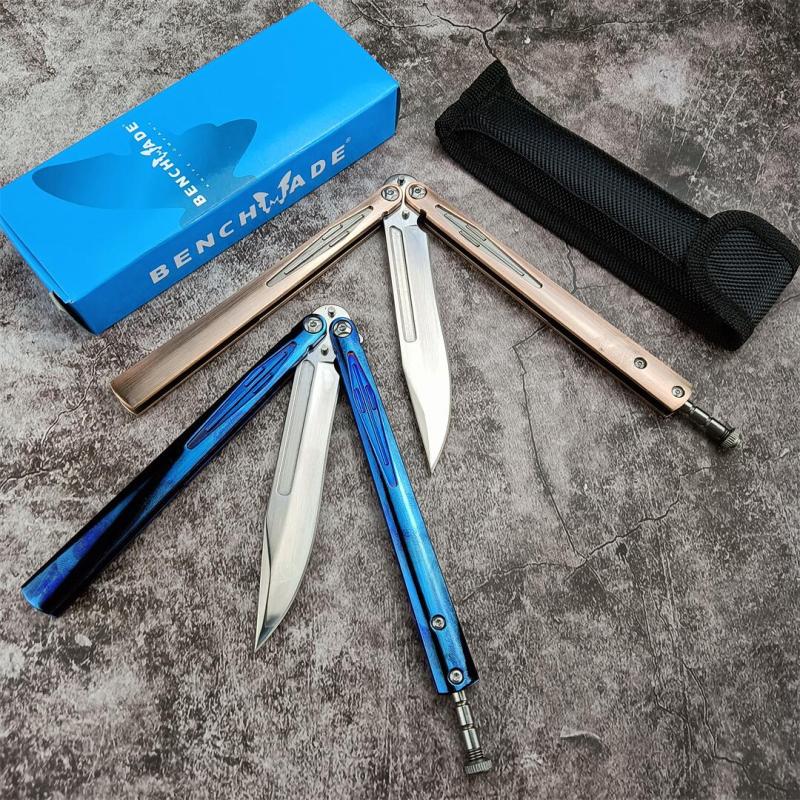Benchmade Balisong Butterfly Knife 4.52" 440C Drop Point Blade, 420 Stainless Steel Handles, Latch Lock