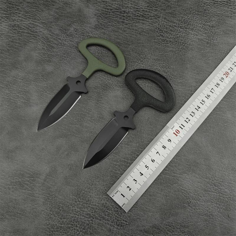 Benchmade Mini 175 Dagger Fixed Blade Knife 2.44" D2 Black Double Edge Blade, Anti Slip Cotton Handles