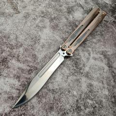 Benchmade Balisong Butterfly Knife 4.52" 440C Drop Point Blade, 420 Stainless Steel Handles, Latch Lock