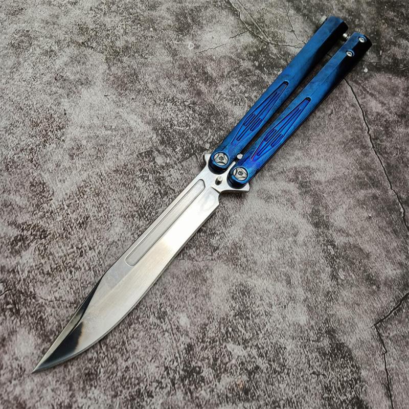 Benchmade Balisong Butterfly Knife 4.52" 440C Drop Point Blade, 420 Stainless Steel Handles, Latch Lock