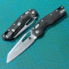 Microtech MSI RAM-LOK Manual Folding Knife 3.54" M390MK Plain Blade, Carbon Fiber Handles, AXIS Lock