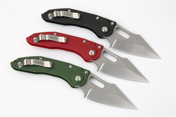 Microtech AUTO Stitch 3.03" D2 Stonewashed Blade, Nylon Fiber Handles