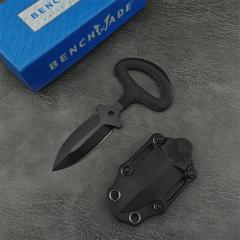 Benchmade Mini 175 Dagger Fixed Blade Knife 2.44" D2 Black Double Edge Blade, Anti Slip Cotton Handles